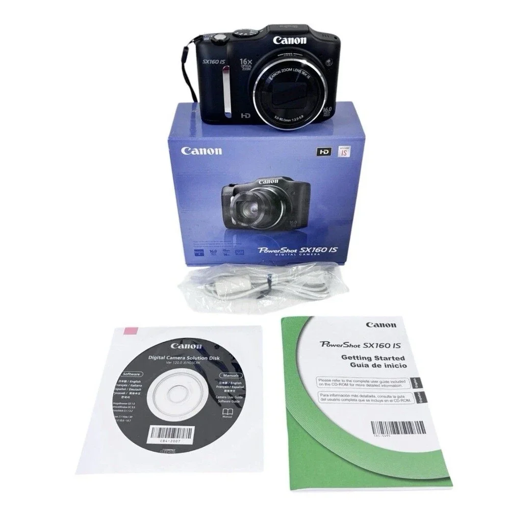Canon PowerShot SX160 IS Digital Camera 16.0MP Black 16x Zoom Tested Working